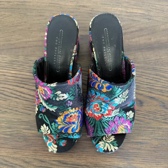 Christian Siriano Floral Brocade Mules – Size 5 - Picture 5 of 5